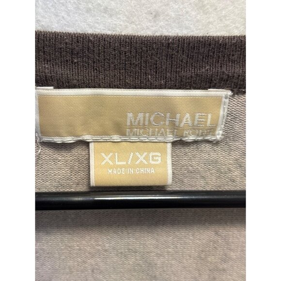 Michael Kors XL Brown Snake Print Cardigan Sweater - Womens Cropped Button-Up V- - Picture 4 of 11